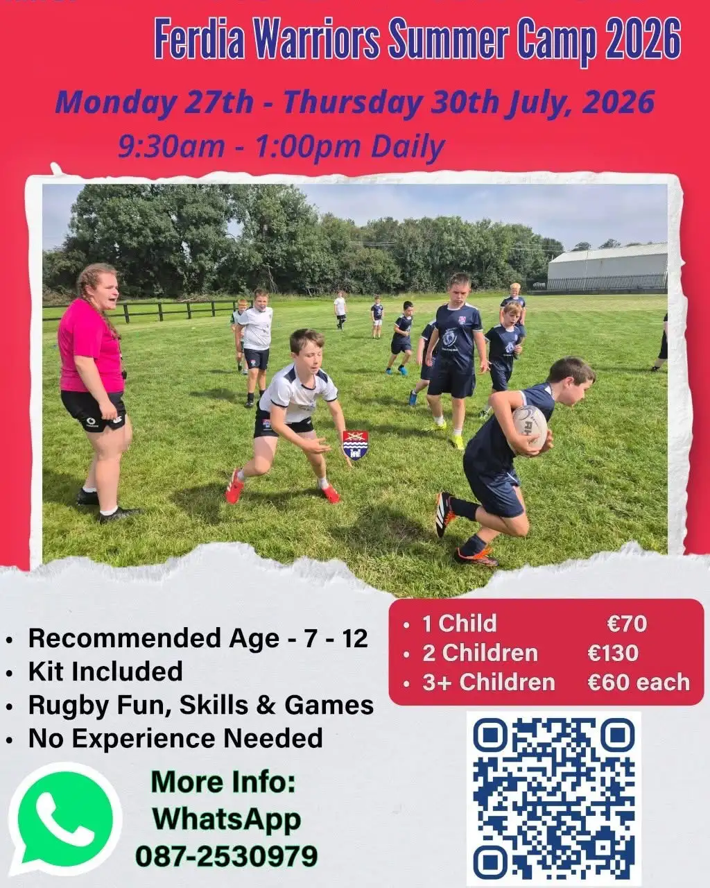 Children training at Ardee Rugby Summer Camp