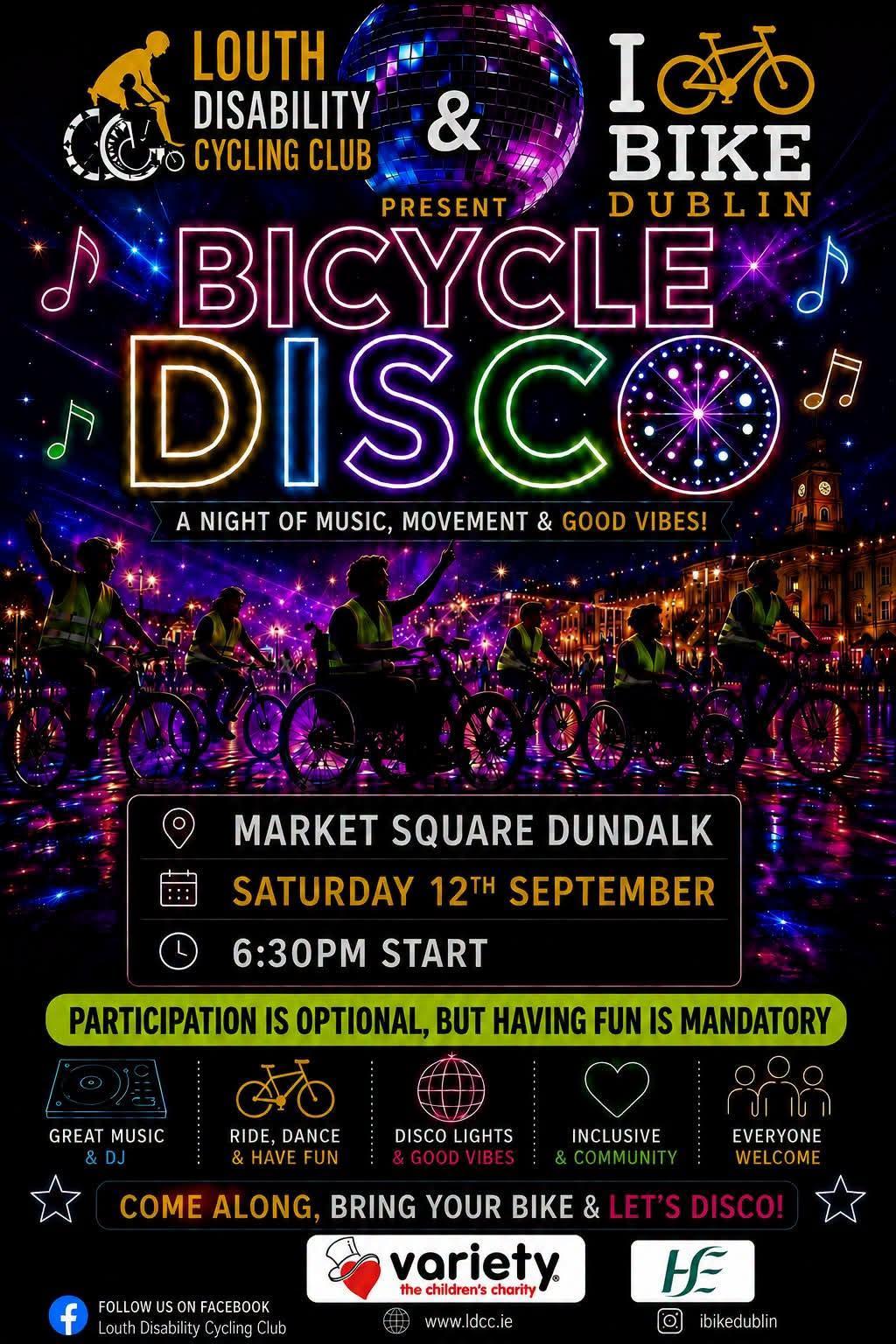 Louth Disability Cycling Club Bike Disco Poster